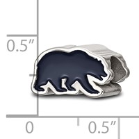 Sterling Silver Rhodium-plated LogoArt University of California Berkeley Bear Enameled Bead view 3