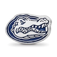 Sterling Silver Rhodium-plated LogoArt University of Florida Gator Enameled Logo Bead view 4