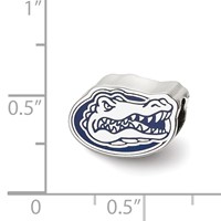 Sterling Silver Rhodium-plated LogoArt University of Florida Gator Enameled Logo Bead view 3