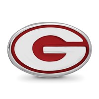 Sterling Silver Rhodium-plated LogoArt University of Georgia Letter G Enameled Logo Bead view 4