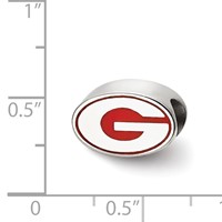 Sterling Silver Rhodium-plated LogoArt University of Georgia Letter G Enameled Logo Bead view 3