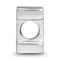 Sterling Silver Rhodium-plated LogoArt University of Illinois Letter I Enameled Logo Bead view 2
