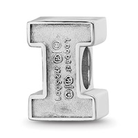 Sterling Silver Rhodium-plated LogoArt University of Illinois Letter I Enameled Logo Bead view 5