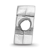 Sterling Silver Rhodium-plated LogoArt University of Kentucky U-k Enameled Logo Bead view 2