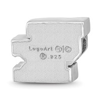 Sterling Silver Rhodium-plated LogoArt University of Kentucky U-k Enameled Logo Bead view 5