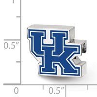 Sterling Silver Rhodium-plated LogoArt University of Kentucky U-k Enameled Logo Bead view 3