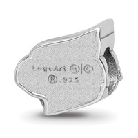 Sterling Silver Rhodium-plated LogoArt University of Louisville Cardinal Enameled Logo Bead view 5