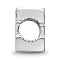 Sterling Silver Rhodium-plated LogoArt University of Michigan Letter M Blue Enameled 1-sided Bead view 2