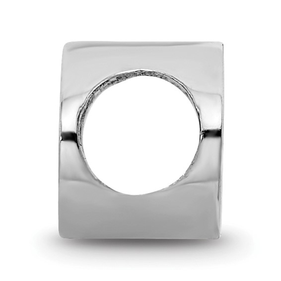 Sterling Silver Rhodium-plated LogoArt University of Mississippi Ole Miss Oval Enameled Bead