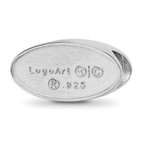 Sterling Silver Rhodium-plated LogoArt University of Mississippi Ole Miss Oval Enameled Bead view 5