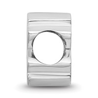 Sterling Silver Rhodium-plated LogoArt University of North Carolina N-c 1-sided Enameled Bead view 2
