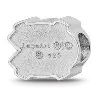Sterling Silver Rhodium-plated LogoArt University of North Carolina N-c 1-sided Enameled Bead view 5