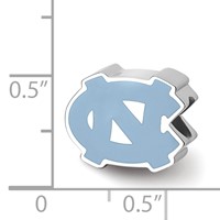 Sterling Silver Rhodium-plated LogoArt University of North Carolina N-c 1-sided Enameled Bead view 3