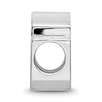 Sterling Silver Rhodium-plated LogoArt University of Oklahoma O-u 1-sided Enameled Bead view 2