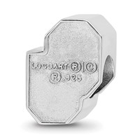 Sterling Silver Rhodium-plated LogoArt University of Oklahoma O-u 1-sided Enameled Bead view 5