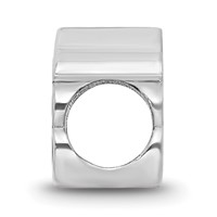 Sterling Silver Rhodium-plated LogoArt University of Pittsburgh Pitt Script Enameled Logo Bead view 2