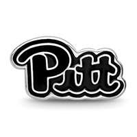 Sterling Silver Rhodium-plated LogoArt University of Pittsburgh Pitt Script Enameled Logo Bead view 4