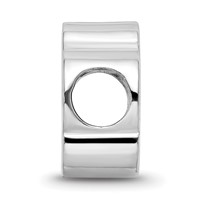 Sterling Silver Rhodium-plated LogoArt University of South Dakota S-d Pawprint Enameled Bead view 2