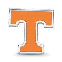 Sterling Silver Rhodium-plated LogoArt University of Tennessee Letter T Enameled Bead view 4