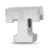 Sterling Silver Rhodium-plated LogoArt University of Tennessee Letter T Enameled Bead view 5