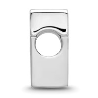 Sterling Silver Rhodium-plated LogoArt University of Virginia Block V Enameled Logo Bead view 2
