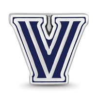 Sterling Silver Rhodium-plated LogoArt Villanova University Letter V Enameled Bead view 4