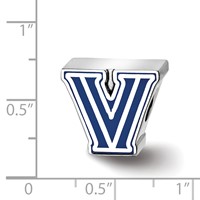 Sterling Silver Rhodium-plated LogoArt Villanova University Letter V Enameled Bead view 3