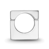 Sterling Silver Rhodium-plated LogoArt Virginia Tech V-t Enameled Logo Bead view 2
