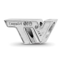 Sterling Silver Rhodium-plated LogoArt Virginia Tech V-t Enameled Logo Bead view 5