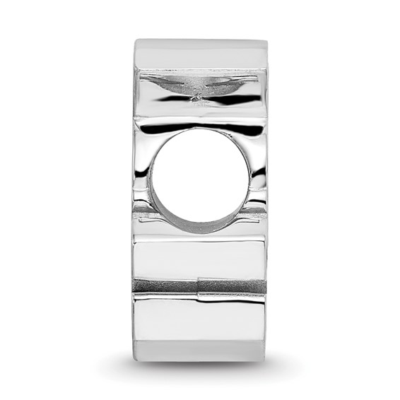 Sterling Silver Rhodium Plated Major League Baseball LogoArt Chicago White Sox Enameled Bead