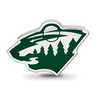 Sterling Silver Nhl LogoArt Minnesota Wild Enameled Logo Bead view 4