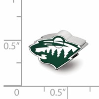 Sterling Silver Nhl LogoArt Minnesota Wild Enameled Logo Bead view 3