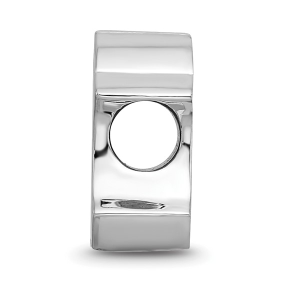 Sterling Silver Rhodium Plated Major League Baseball LogoArt New York Yankees Enamel Bead