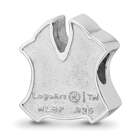 Sterling Silver Rhodium Plated Major League Baseball LogoArt New York Yankees Enamel Bead