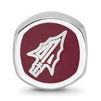 Sterling Silver Florida State University Cushion Shaped Enameled Bead view 3
