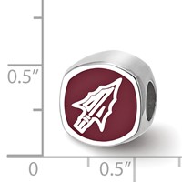 Sterling Silver Florida State University Cushion Shaped Enameled Bead view 4