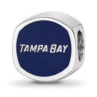 Sterling Silver Nhl LogoArt Tampa Bay Lightning Cushion Shaped Enameled Logo Bead view 5