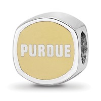 Sterling Silver Rhodium-plated LogoArt Purdue University Double Logo Enameled Bead view 5