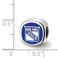 Sterling Silver RH-plated LogoArt New York Rangers Banner Enamel Bead view 3