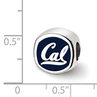 Sterling Silver Rhodium-plated LogoArt University of California Berkeley Bear Cal Double Logo Enameled Bead view 4