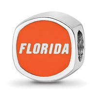 Sterling Silver Rhodium-plated LogoArt University of Florida Enameled Double Logo Bead view 5