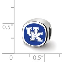 Sterling Silver Rhodium-plated LogoArt University of Kentucky U-k Enameled Bead view 3