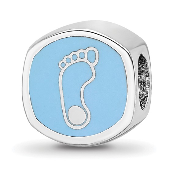 Sterling Silver Rhodium-plated LogoArt University Of North Carolina Double Logo Enameled Bead