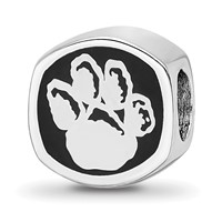 Sterling Silver Rhodium-plated LogoArt University of Pittsburgh Enameled Double Logo Bead view 1