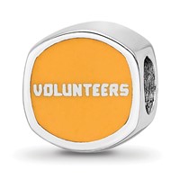 Sterling Silver Rhodium-plated LogoArt University of Tennessee Enameled Double Logo Bead view 5