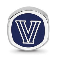 Sterling Silver Rhodium-plated LogoArt Villanova University Enameled Double Logo Bead view 3