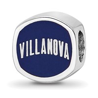 Sterling Silver Rhodium-plated LogoArt Villanova University Enameled Double Logo Bead view 5
