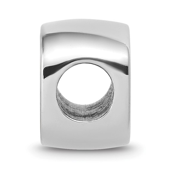 Sterling Silver Rhodium-plated LogoArt Wake Forest University Double Logo Enameled Bead