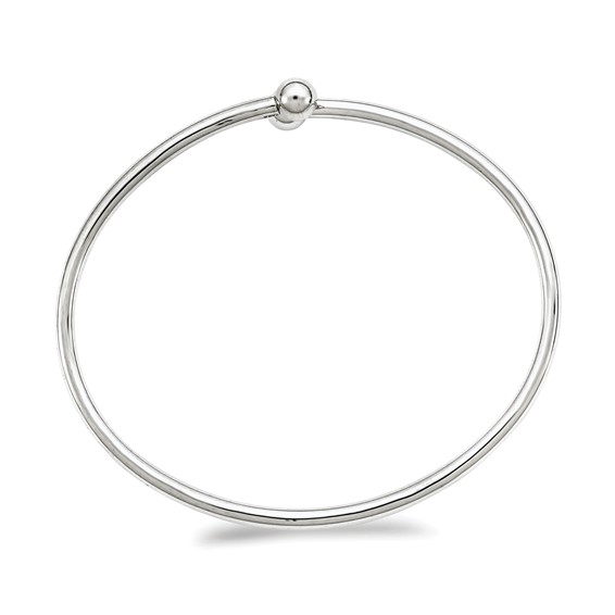 Sterling Silver Flexible w/6.0mm Threaded Ball Bangle