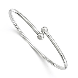 Sterling Silver Flexible w/6.0mm Threaded Ball Bangle